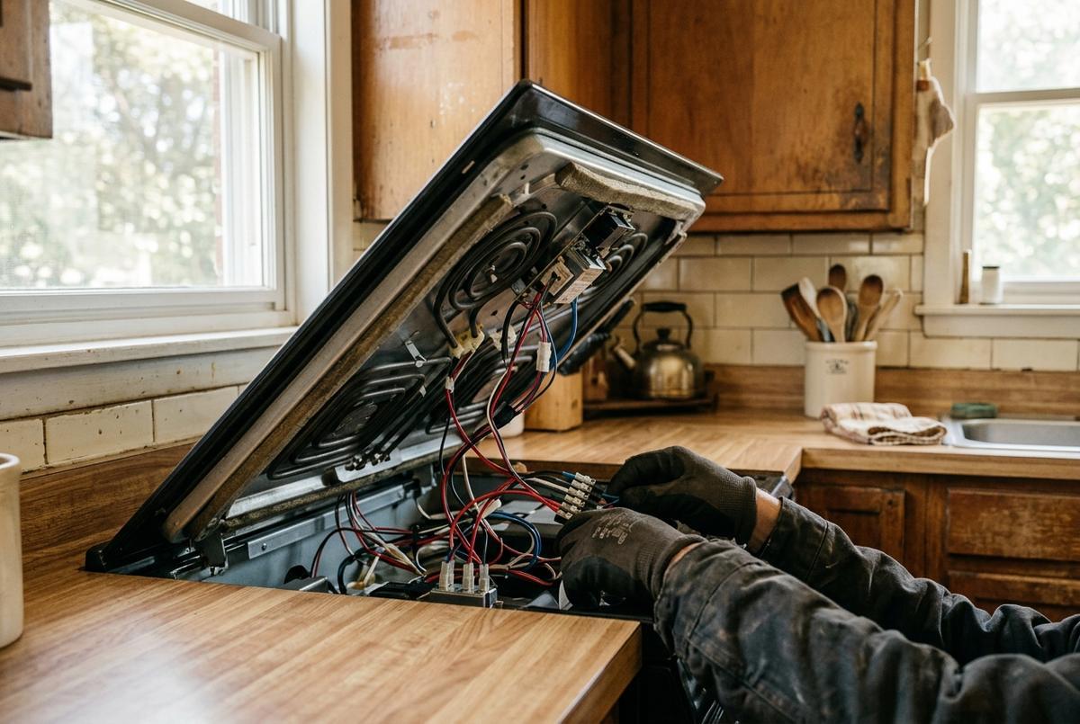 Cooktop Repair technician at work