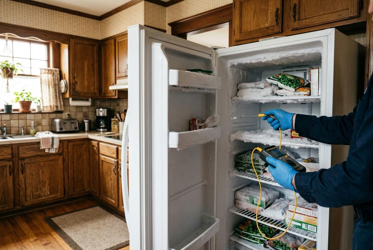 Freezer Repair technician at work