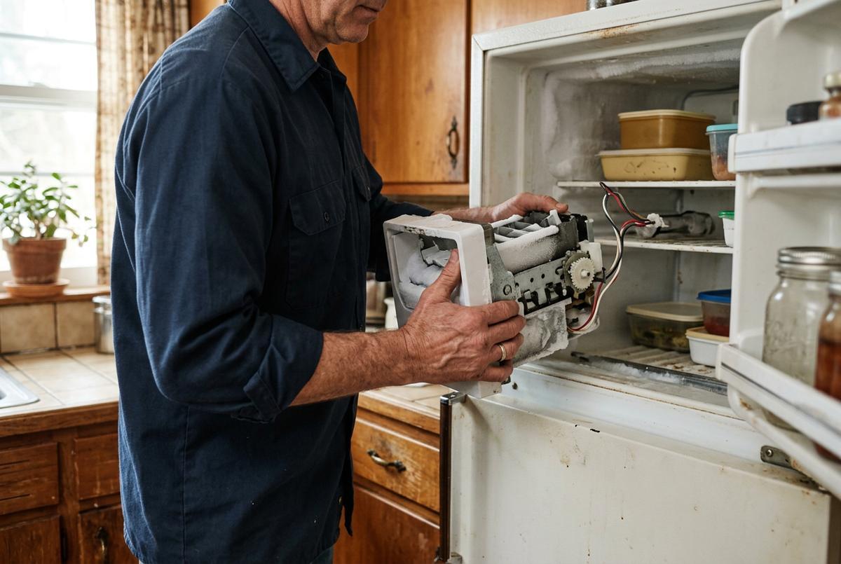 Ice Maker Repair technician at work
